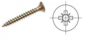 StrongFix Wkręt PZ 4,5x55 łeb stożkowy ocynk żółty PZ2